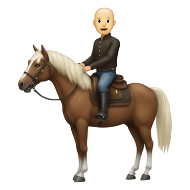 Bald man on horse sticker