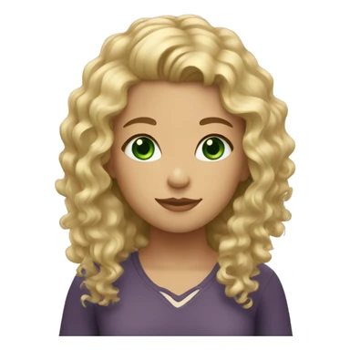 Girl with blond curly hair and green eyes sticker