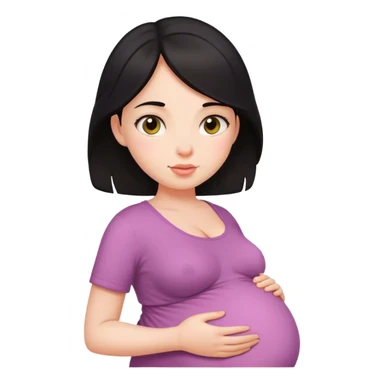 Dark hair girl pregnant sticker
