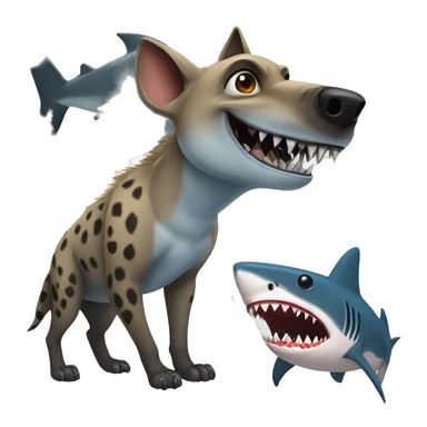 hyena and shark sticker
