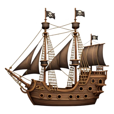 Brown captain hook pirate ship sticker