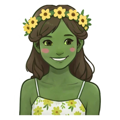 smiling girl with brown hair sticker