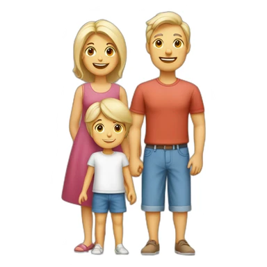 une famille blanche avec deux parents, et 6 enfants sticker