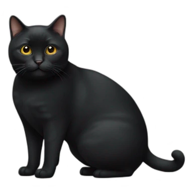 obese-black-cat-standing sticker