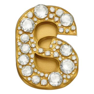 Gold and diamonds letter G sticker