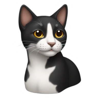 gato negro con blanco sticker