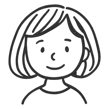 A girl with a bob haircut sticker