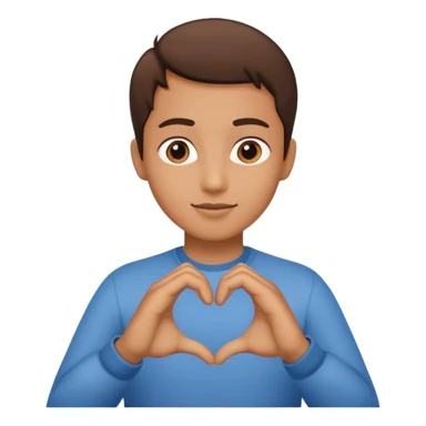 Corazón uniendo los dedos corazon y pulgar entre dos manos, cómo si se estuviera haciendo pisrola sticker