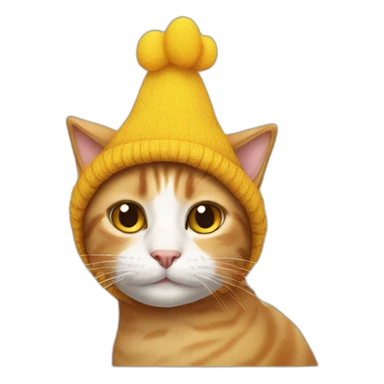 Cat wearing chicken hat sticker