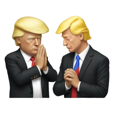 Donald trump praying with ethereum sticker