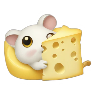 Souris qui mange du fromage sticker