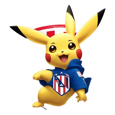 Escudo atlético Madrid con Pikachu  sticker