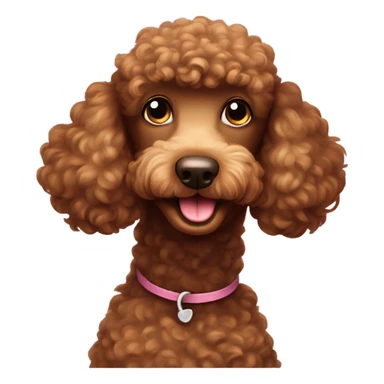 Brown poodle love sticker