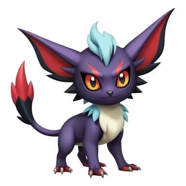 Edgy Cool Kawaii Litten-Noivern-Noibat-Absol-Pokémon Full Body sticker