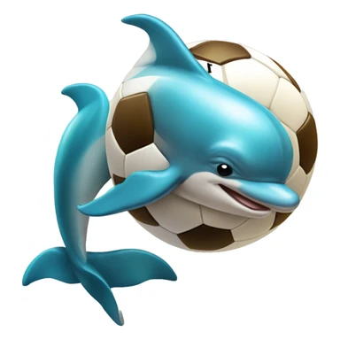 Dolphin kicking a soccer ball sticker