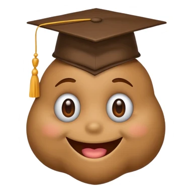 poop emoji with grad cap on sticker