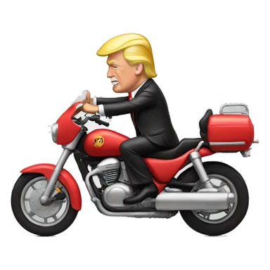 trump driving motorbike sticker
