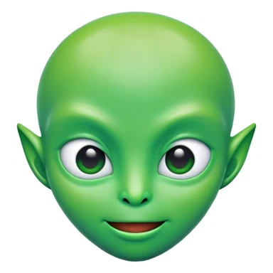 portrait of An alien emoji with a green-colored head and half body. sticker