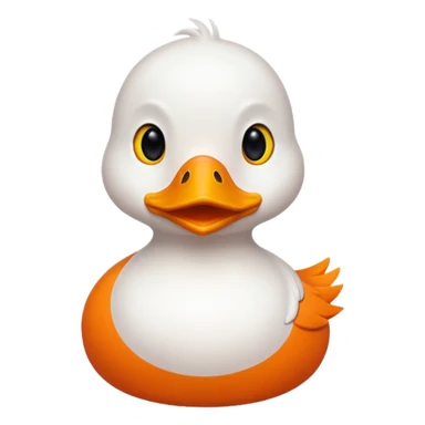 orange whit duck beak and black dot eyes cartoon style sticker