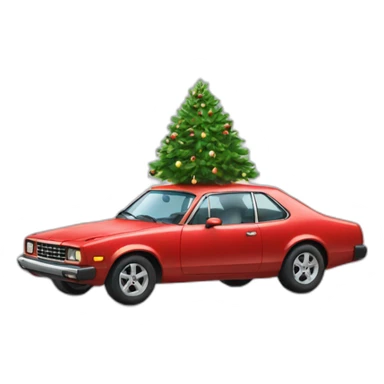 a car with a Christmas tree sticker