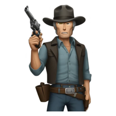 clint eastwood with a gun sticker