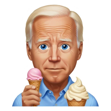 Joe Biden blue eyes eating ice cream sticker