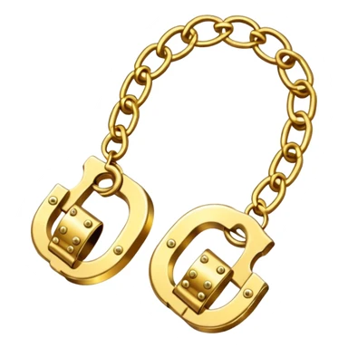 Golden hand cuffs on gold chains sticker
