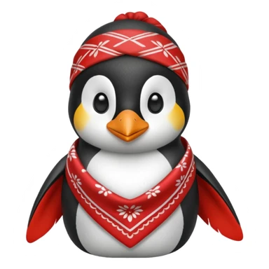 penguin with a red bandana sticker