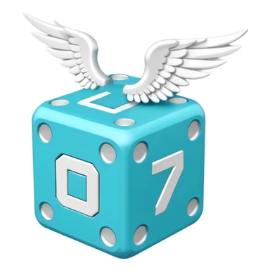 Number cyan 67 Lucky Block with white wings  sticker