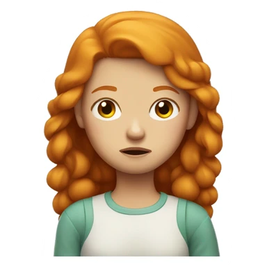 Ginger girl frowning sticker