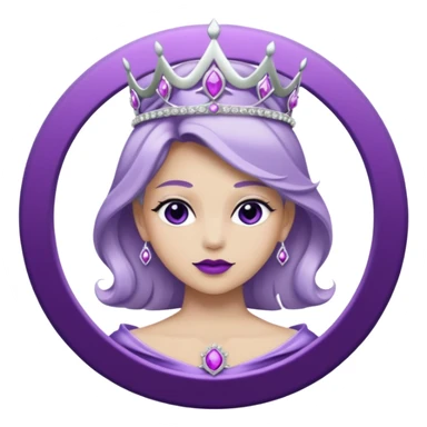 Purple shadow rose silver circle plaque with silver tiara sticker