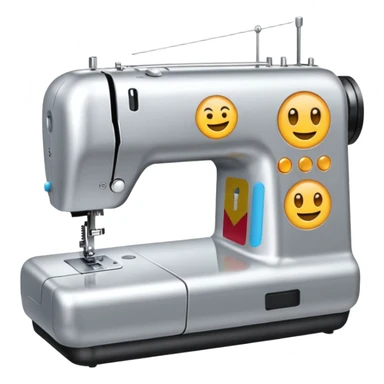 creame un emoji de maquina de coser sticker