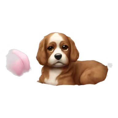 Pink Pet bed fluffy realistic  sticker