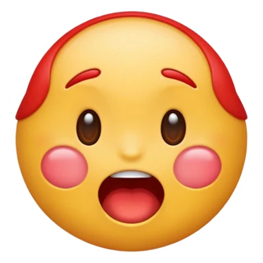 A blushing moaning emoji sticker