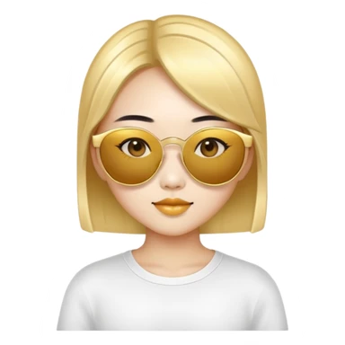 Asain gurl with gold sunglasses  sticker