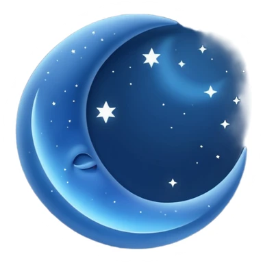 Dark blue crescent moon sticker