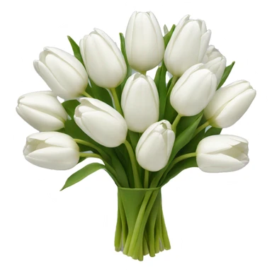 bouquet of white tulips sticker