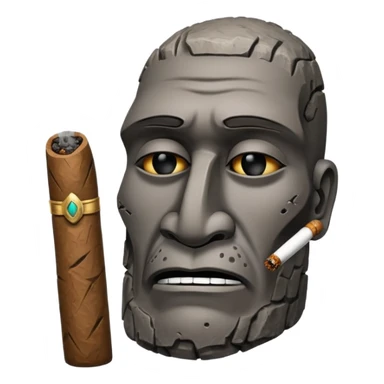 Easter island head smoking cigar sticker