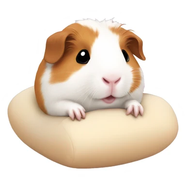 Guineapig cuddling a soft pillow sticker