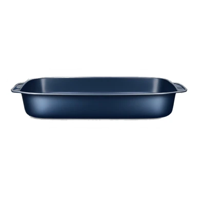 Realistic empty metallic navy blue baking pan with handles sticker