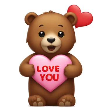 Bear holding I love you sign sticker