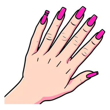hand with pink gothic nails sticker