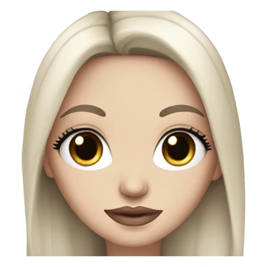 White girl, with long black hair, with blue eyes, with soft pink plump lips, with eyelashes  sticker