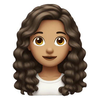 girl with wavy dark brown hair and brown eyrs sticker