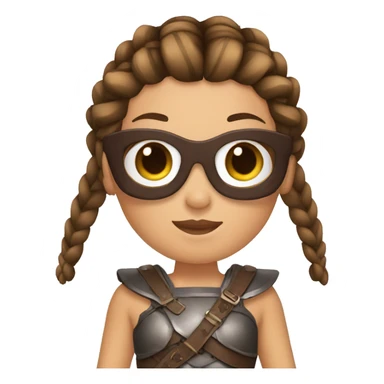 Girl gladiator with French braids, brown hair and sunglasses sticker