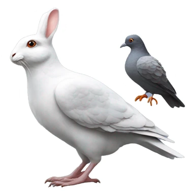 Rabbit riding a pigeon sticker