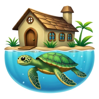 pet turtle in water house sticker