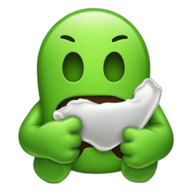 android logo shitting on ios logo sticker