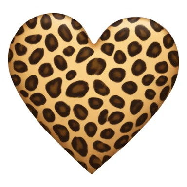 Leopard skin heart sticker
