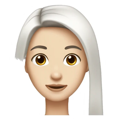 Dark brown hair brown eyes long straight hair white skin woman sticker